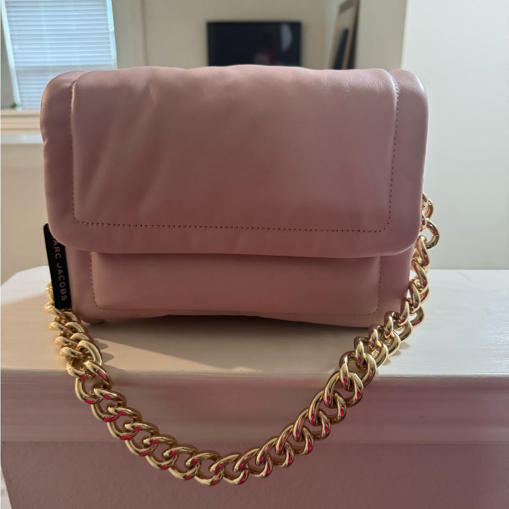 Marc Jacobs Pink And Gold Crossbody Bag With Chain Strap